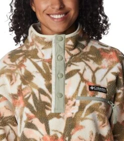 Columbia Helvetia Cropped Half Snap Pullover - Womens Chalk / Floriculture Print -Columbia Outfit Shop 1690205576 2014561 194 4