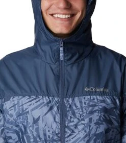 Columbia Flash Challenger Novelty Windbreaker - Mens Bluestone Dye Palms Tonal Print / Dk Mtn -Columbia Outfit Shop 1692185218 1988711 449 4