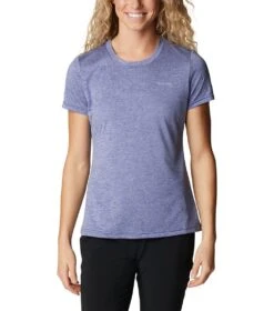 Columbia Hike Short Sleeve Crew Lightweight Shirt - Womens Dark Sapphire Heather