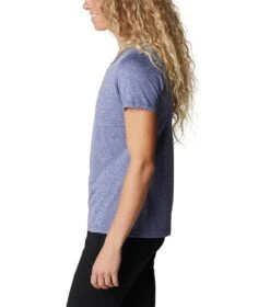 Columbia Hike Short Sleeve Crew Lightweight Shirt - Womens Dark Sapphire Heather -Columbia Outfit Shop 1692185228 1991551 432 3