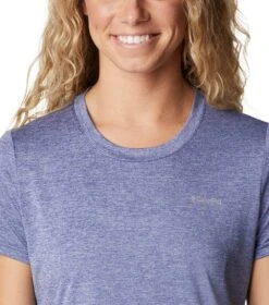 Columbia Hike Short Sleeve Crew Lightweight Shirt - Womens Dark Sapphire Heather -Columbia Outfit Shop 1692185228 1991551 432 4