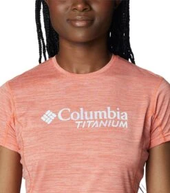 Columbia Titan Pass Graphic Tee - Womens Sunset Orange / Titanium Graphic -Columbia Outfit Shop 1692185234 1991911 853 4