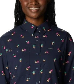 Columbia Silver Ridge Utility Patterned Long Sleeve Shirt - Womens Nocturnal / Baja Blitz -Columbia Outfit Shop 1692185248 2033351 466 4