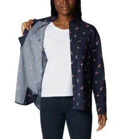 Columbia Silver Ridge Utility Patterned Long Sleeve Shirt - Womens Nocturnal / Baja Blitz -Columbia Outfit Shop 1692185249 2033351 466 5
