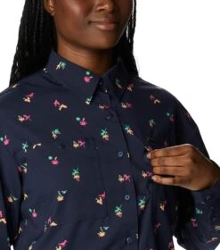 Columbia Silver Ridge Utility Patterned Long Sleeve Shirt - Womens Nocturnal / Baja Blitz -Columbia Outfit Shop 1692185250 2033351 466 7
