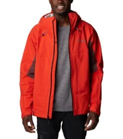 Columbia Mazama Trail Shell Rain Jacket - Mens Spicy / Black / Light Raisin -Columbia Outfit Shop 1692185256 2034451 839 11