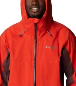 Columbia Mazama Trail Shell Rain Jacket - Mens Spicy / Black / Light Raisin -Columbia Outfit Shop 1692185257 2034451 839 4