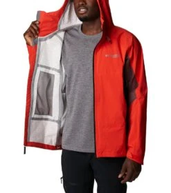 Columbia Mazama Trail Shell Rain Jacket - Mens Spicy / Black / Light Raisin -Columbia Outfit Shop 1692185258 2034451 839 5