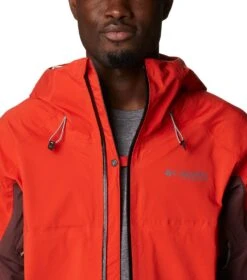 Columbia Mazama Trail Shell Rain Jacket - Mens Spicy / Black / Light Raisin -Columbia Outfit Shop 1692185260 2034451 839 8