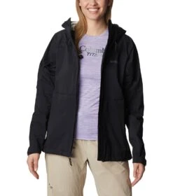Columbia Mazama Trail Shell Rain Jacket - Womens Black -Columbia Outfit Shop 1692185277 2035001 010 10