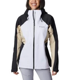 Columbia Mazama Trail Shell Rain Jacket - Womens Purple Tint / Black / Ancient Fossil