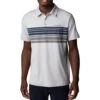 Columbia Tech Trail Novelty Polo - Mens Columbia Grey Heather Stripe