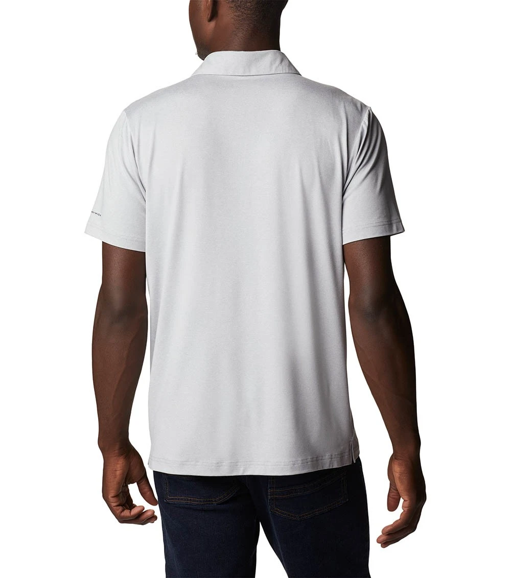 Columbia Tech Trail Novelty Polo - Mens Columbia Grey Heather Stripe 4 Columbia Tech Trail Novelty Polo - Mens Columbia Grey Heather Stripe - Image 2