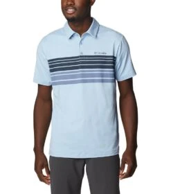 Columbia Tech Trail Novelty Polo - Mens Jet Stream Heather Stripe