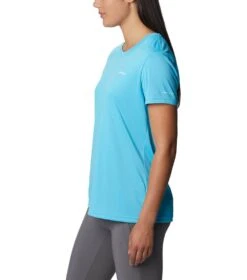 Columbia Hike Short Sleeve Crew Lightweight Shirt - Womens Atoll Heather -Columbia Outfit Shop 1692194395 1991551 404 3