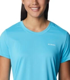 Columbia Hike Short Sleeve Crew Lightweight Shirt - Womens Atoll Heather -Columbia Outfit Shop 1692194395 1991551 404 4