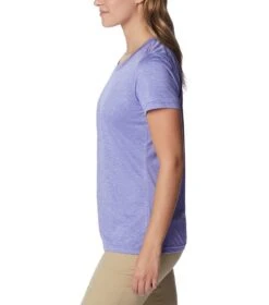 Columbia Hike Short Sleeve Crew Lightweight Shirt - Womens Purple Lotus Heather -Columbia Outfit Shop 1692194400 1991551 546 3