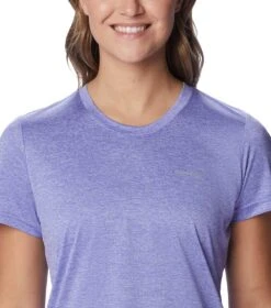 Columbia Hike Short Sleeve Crew Lightweight Shirt - Womens Purple Lotus Heather -Columbia Outfit Shop 1692194401 1991551 546 4