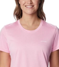 Columbia Hike Short Sleeve Crew Lightweight Shirt - Womens Wild Rose Heather -Columbia Outfit Shop 1692194403 1991551 679 4