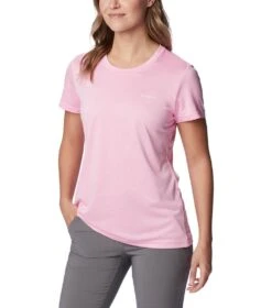 Columbia Hike Short Sleeve Crew Lightweight Shirt - Womens Wild Rose Heather -Columbia Outfit Shop 1692194404 1991551 679 5