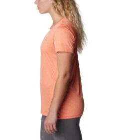 Columbia Hike Short Sleeve Crew Lightweight Shirt - Womens Sunset Orange / Heather -Columbia Outfit Shop 1692194406 1991551 853 3