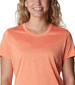 Columbia Hike Short Sleeve Crew Lightweight Shirt - Womens Sunset Orange / Heather -Columbia Outfit Shop 1692194406 1991551 853 4