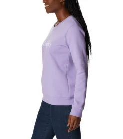 Columbia Columbia Trek Graphic Crew Sweatshirt - Womens Frosted Purple / White Logo -Columbia Outfit Shop 1693492111 1959861 535 3