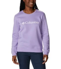 Columbia Columbia Trek Graphic Crew Sweatshirt - Womens Frosted Purple / White Logo -Columbia Outfit Shop 1693492112 1959861 535 5