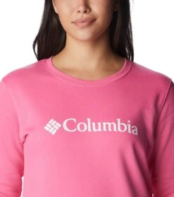 Columbia Columbia Trek Graphic Crew Sweatshirt - Womens Wild Geranium / White Logo -Columbia Outfit Shop 1693492114 1959861 656 4