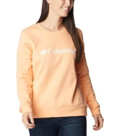 Columbia Columbia Trek Graphic Crew Sweatshirt - Womens Peach / White Logo -Columbia Outfit Shop 1693492118 1959861 812 5