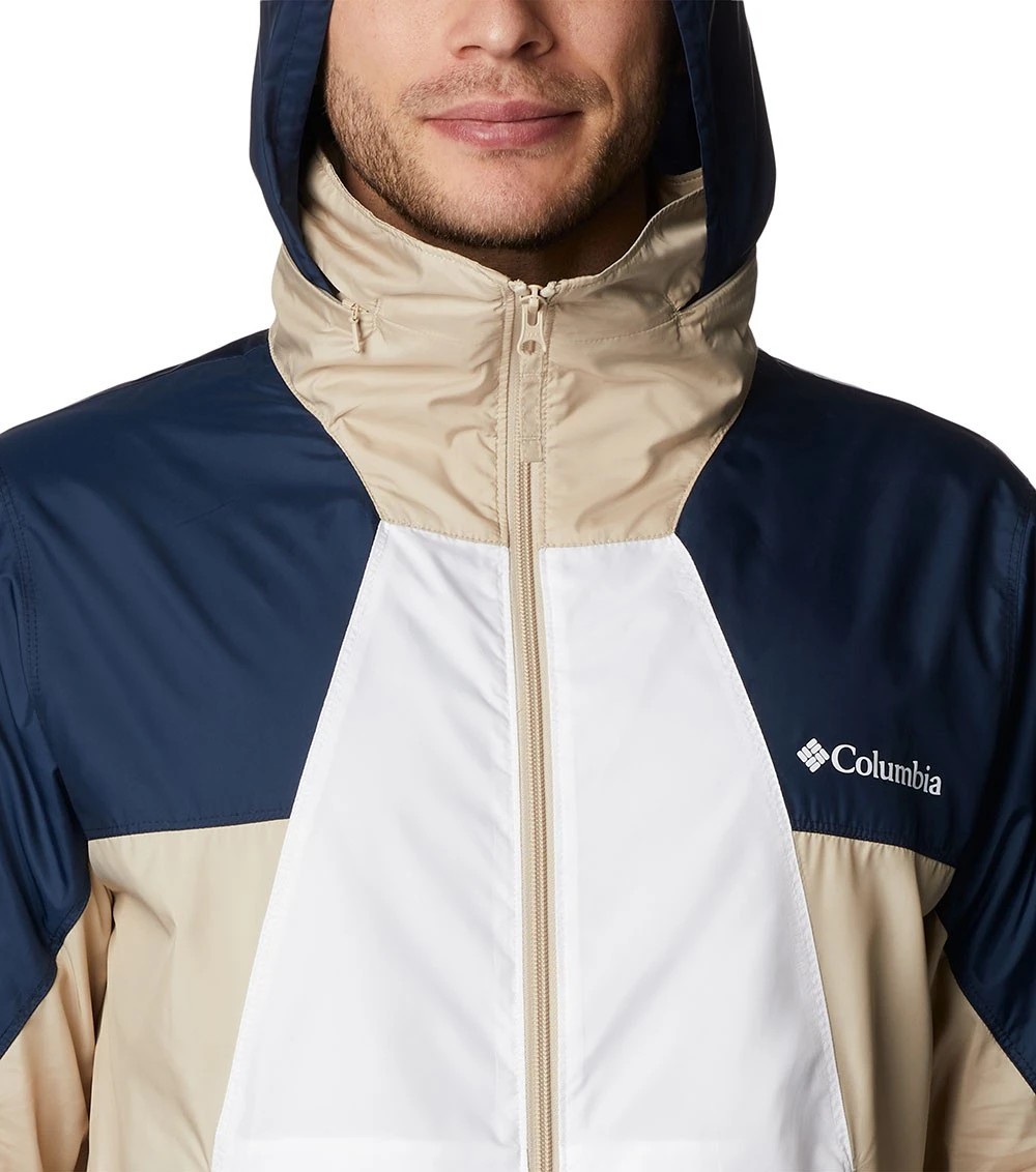 Columbia Point Park Windbreaker Jacket - Mens White / Collegiate Navy 6 Columbia Point Park Windbreaker Jacket - Mens White / Collegiate Navy - Image 4