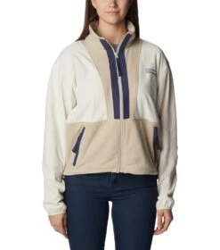 Columbia Back Bowl Full Zip Fleece Jacket - Womens Chalk Ancient Fossil