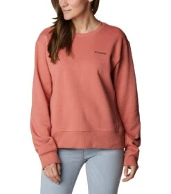 Columbia Lodge Crew IV Sweatshirt - Womens Dark Coral