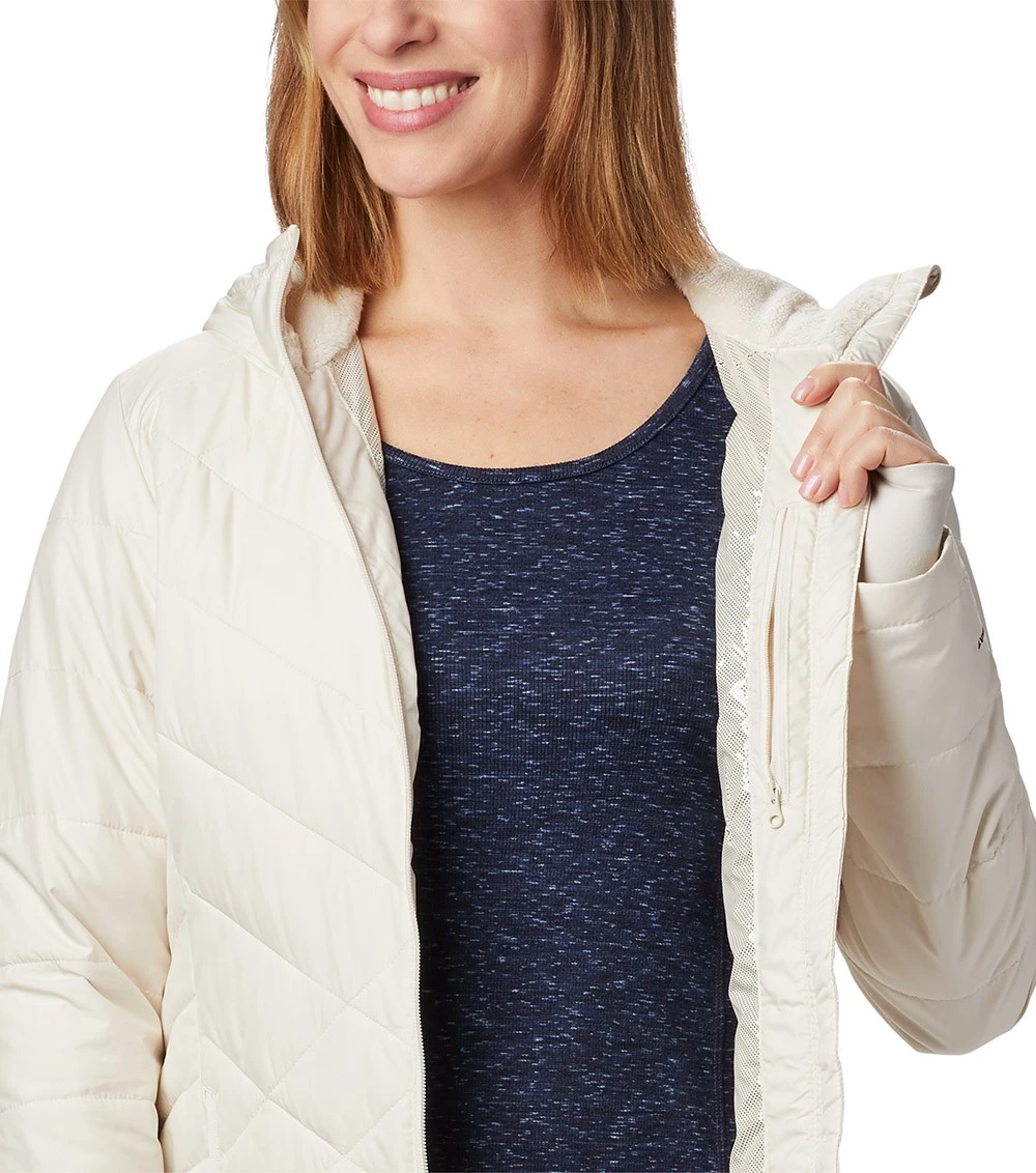 Columbia Heavenly Long Hooded Jacket - Womens Chalk 6 Columbia Heavenly Long Hooded Jacket - Womens Chalk - Image 4