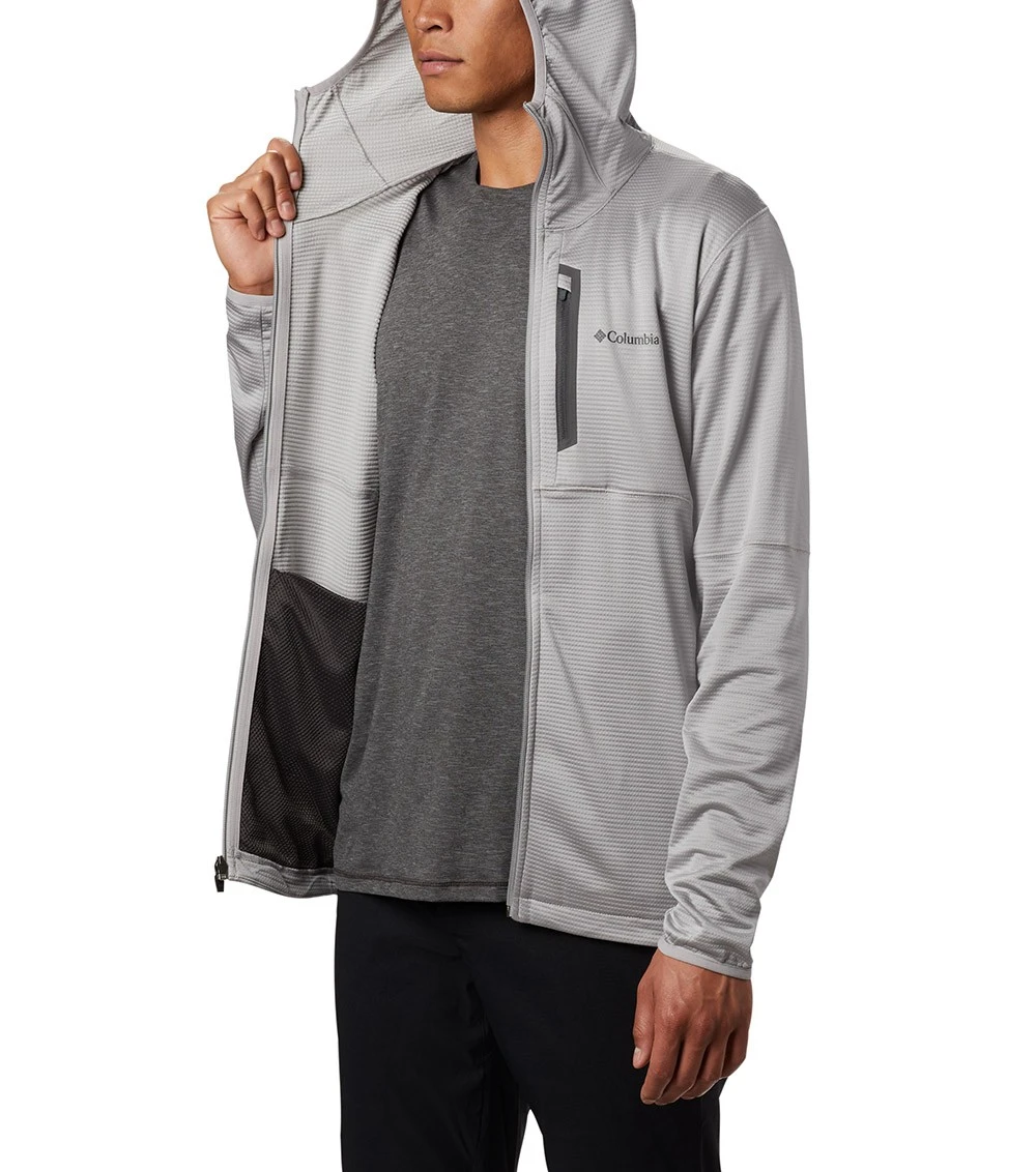 Columbia Tech Trail Full Zip Hoodie - Mens Columbia Grey 7 Columbia Tech Trail Full Zip Hoodie - Mens Columbia Grey - Image 5